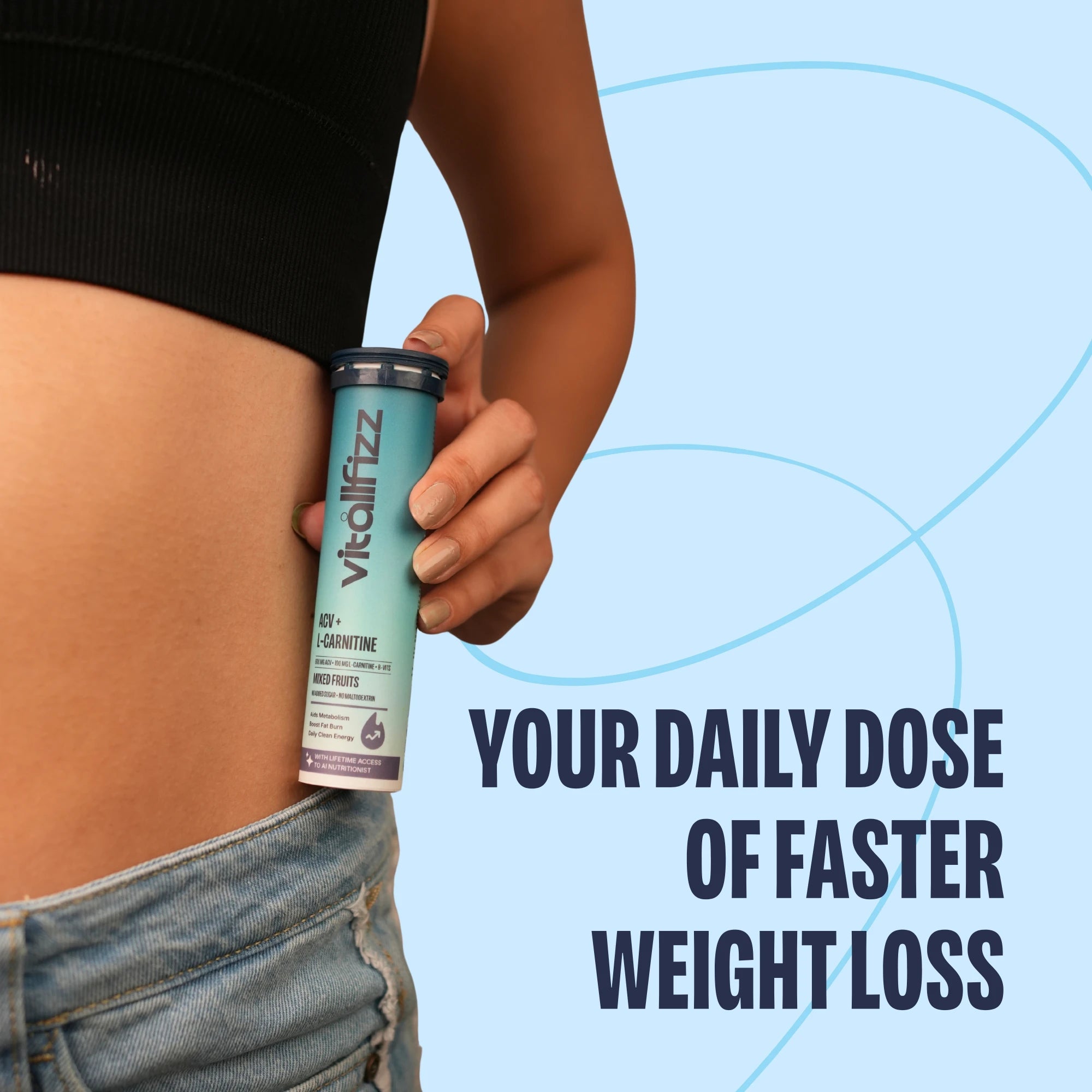 Vitallfizz ACV + L-Carnitine | Metabolism Booster | Zero Sugar | Mixed Fruits
