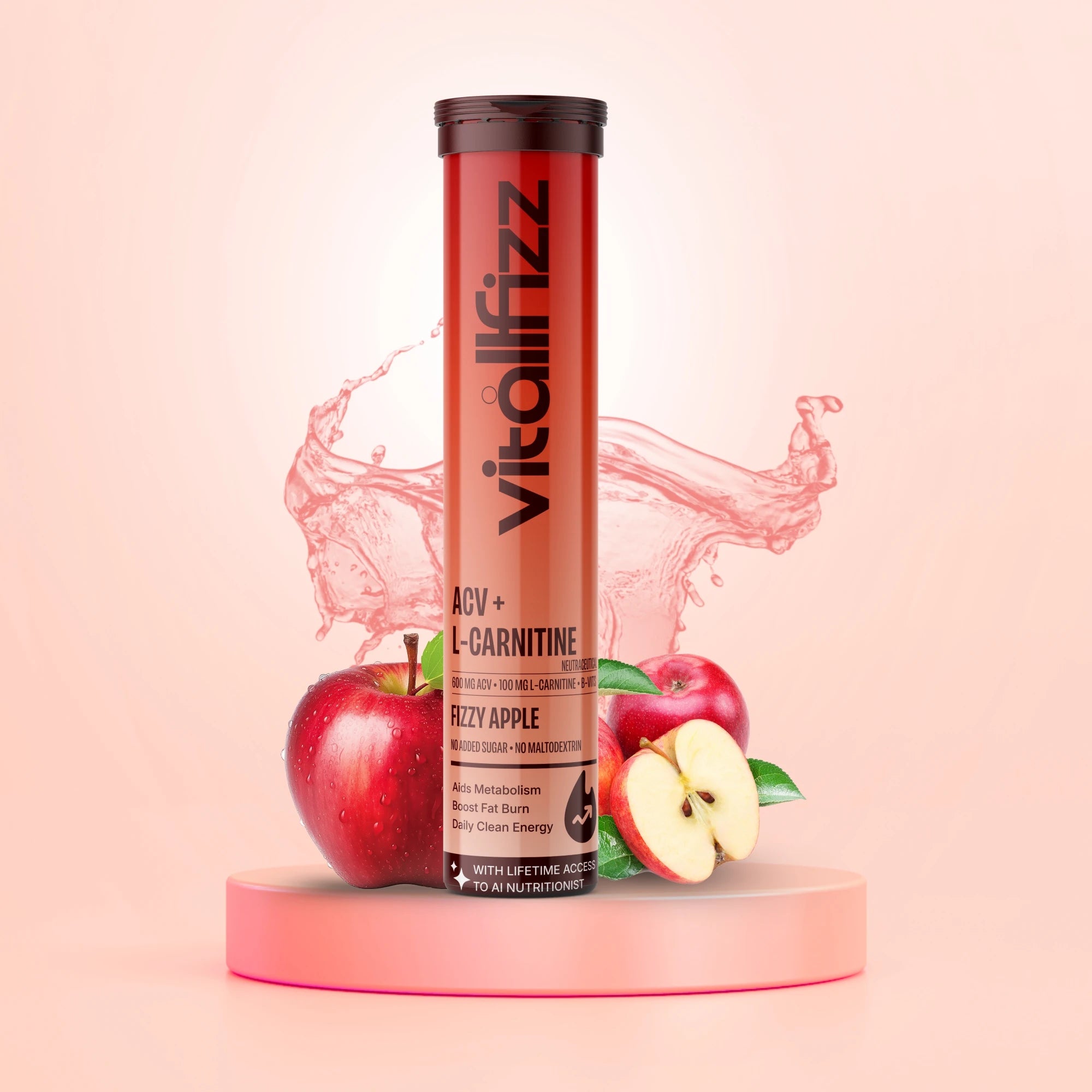 Daily Support for Better Metabolism & Digestion | ACV + L-Carnitine | vitallfizz Daily Support for Better Metabolism & Digestion | ACV + L-Carnitine | vitallfizz