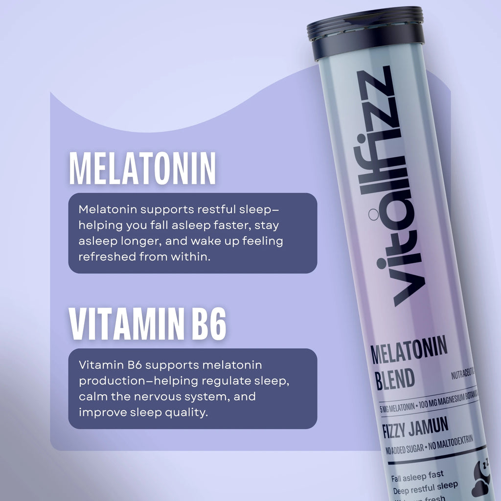 Vitallfizz Melatonin Wellness | Zero Sugar | Fizzy Jamun