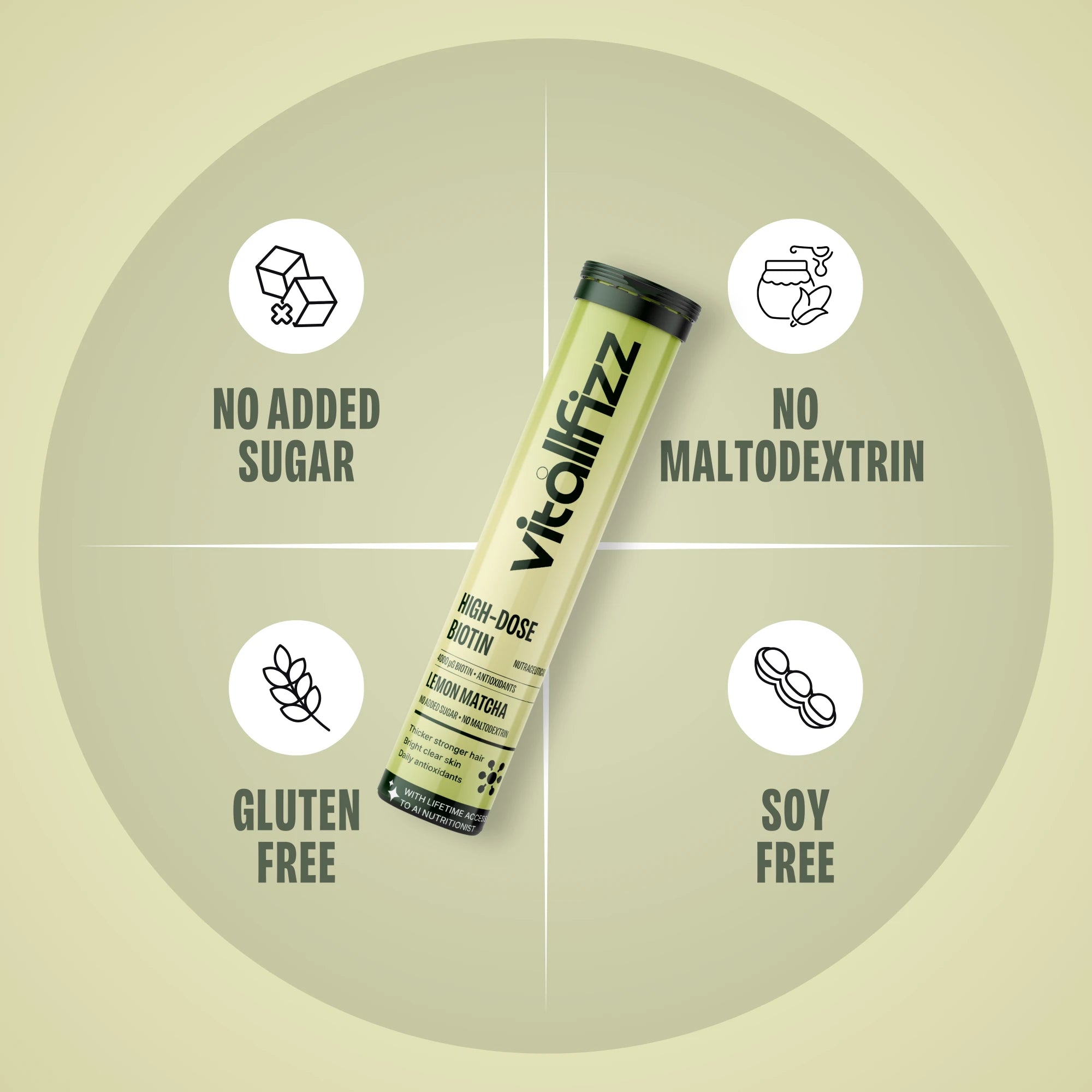 Vitallfizz Biotin | Zero Sugar | Matcha Lemon