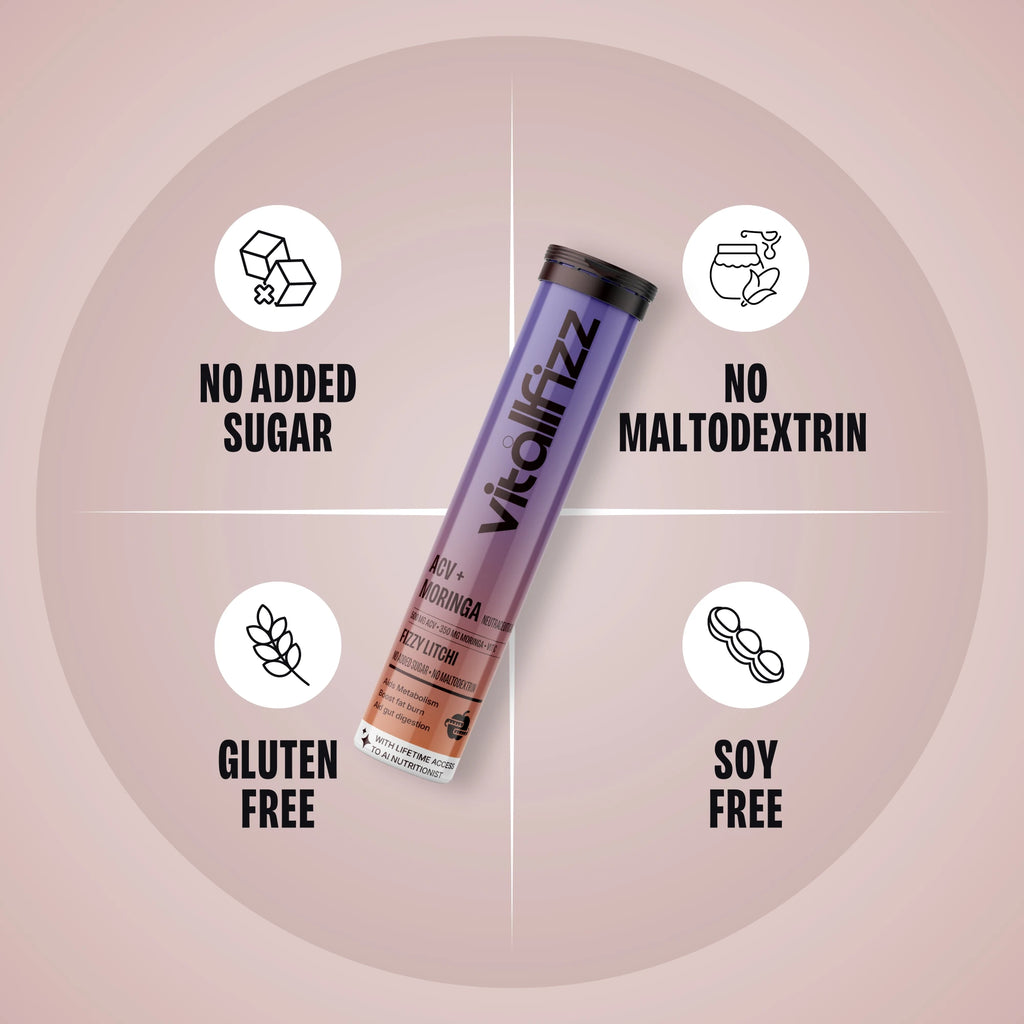 Vitallfizz Moringa ACV | Zero Sugar | Fizzy Litchi