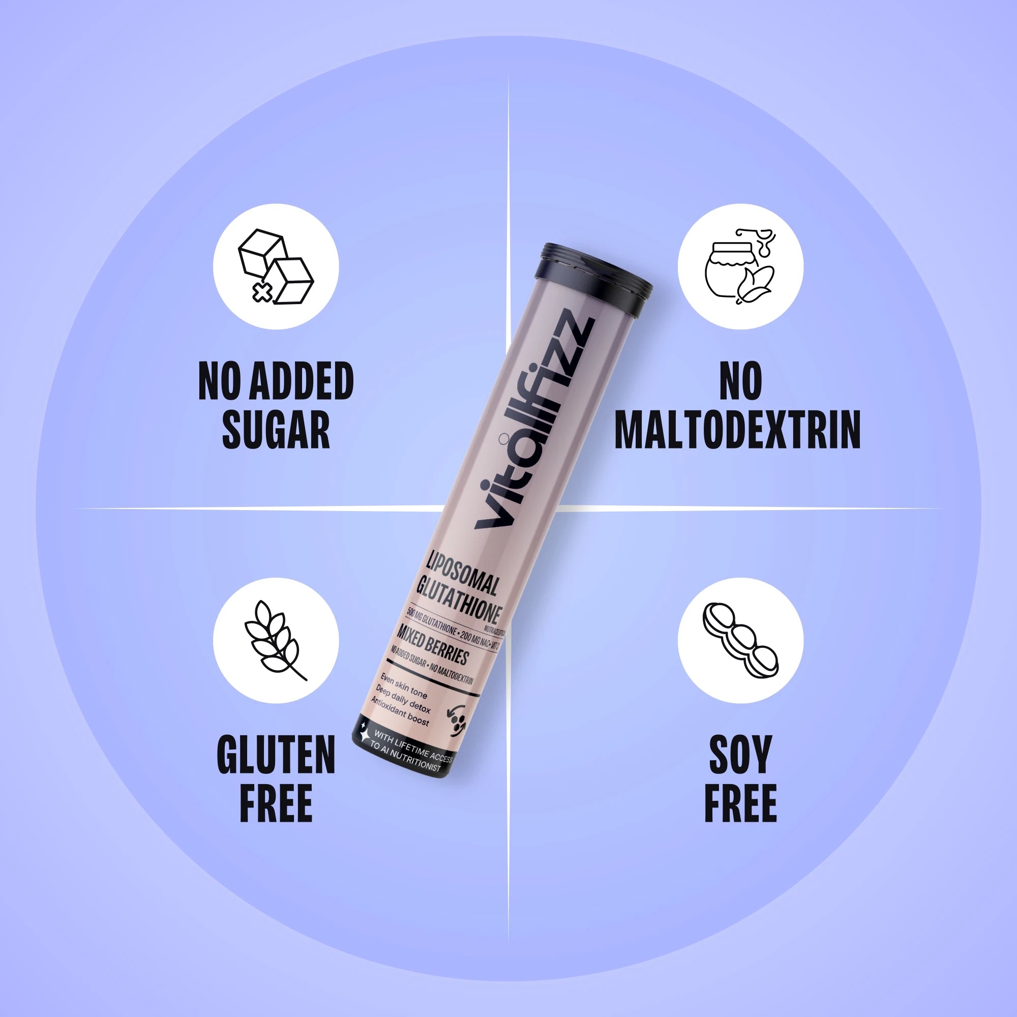 berry glutathione Vitallfizz Liposomal Glutathione | Antioxidant booster | Zero Sugar
