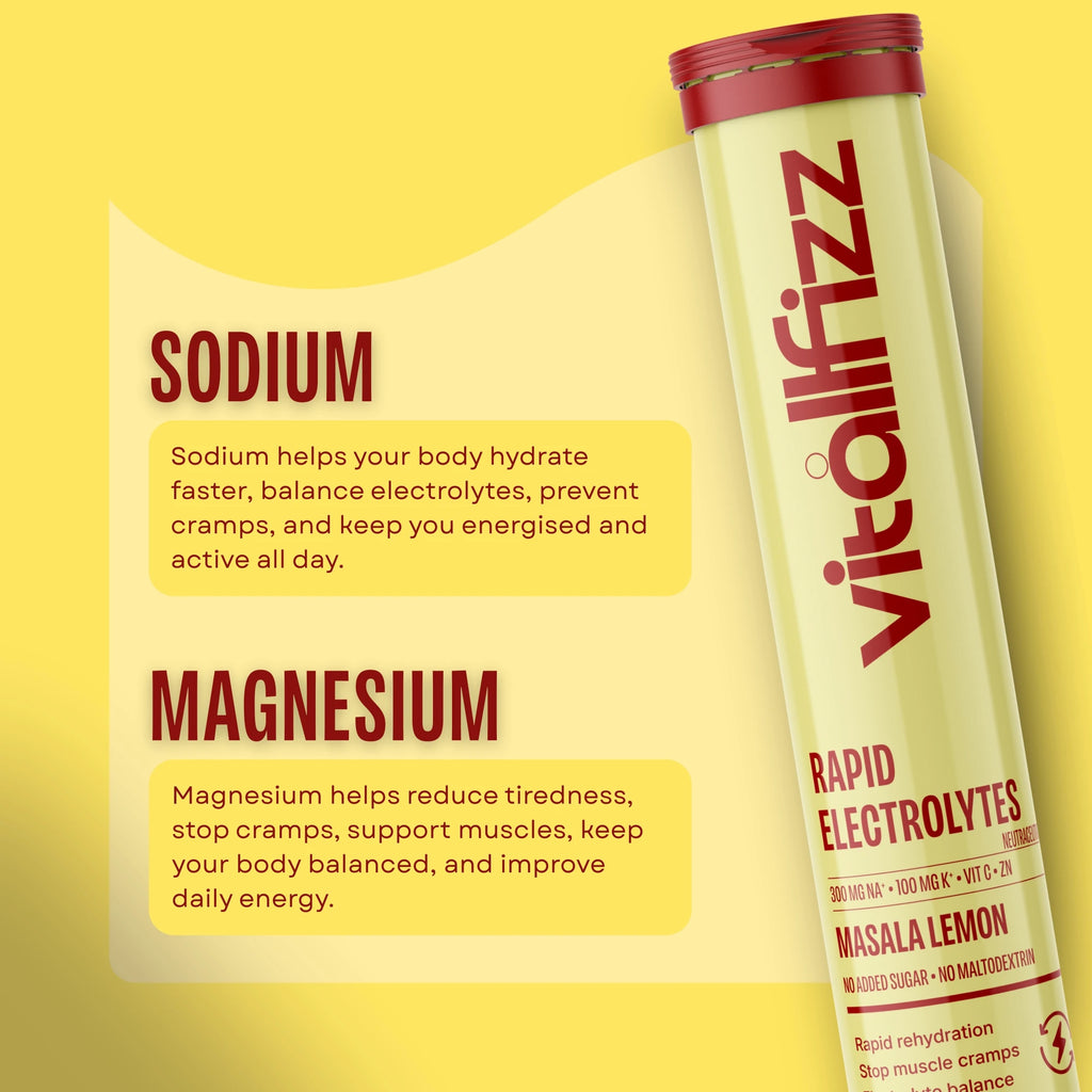 Vitallfizz Electrolytes | Zero Sugar | Masala Lemon