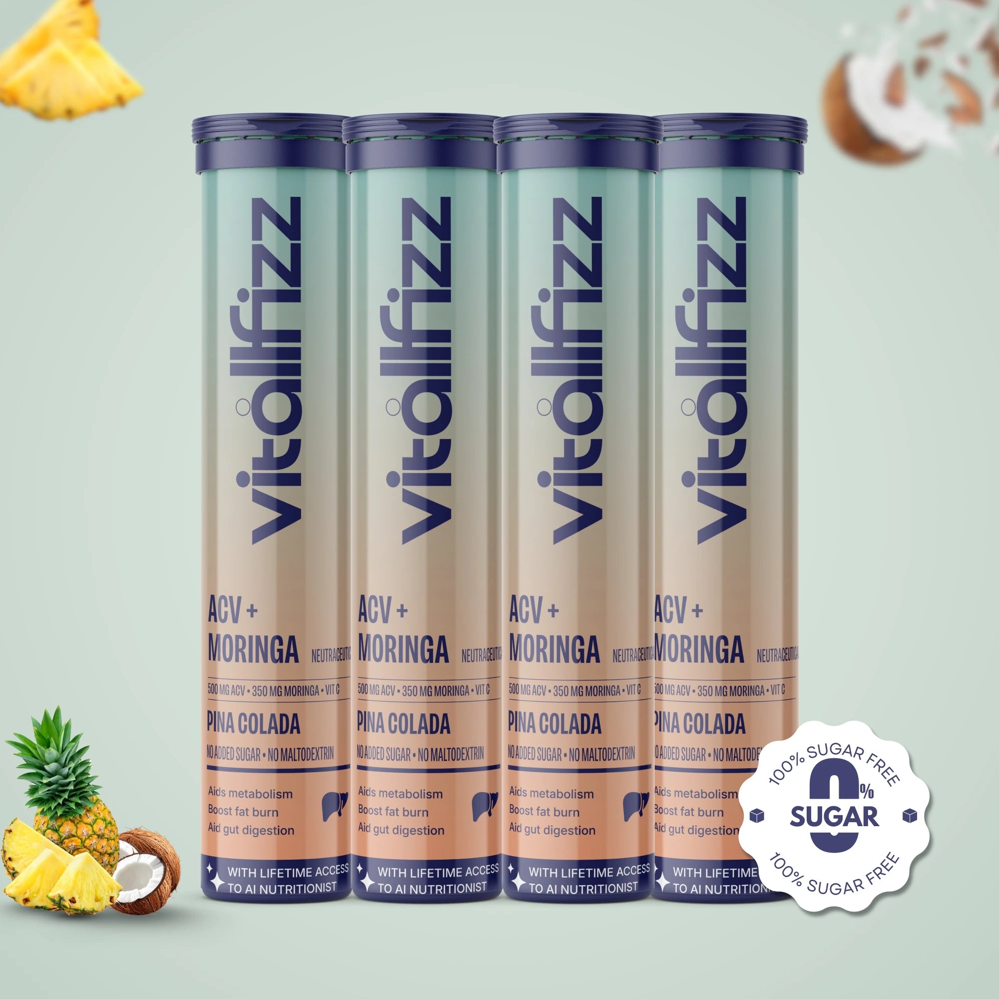 Vitallfizz Moringa ACV | Zero Sugar | Pina Colada