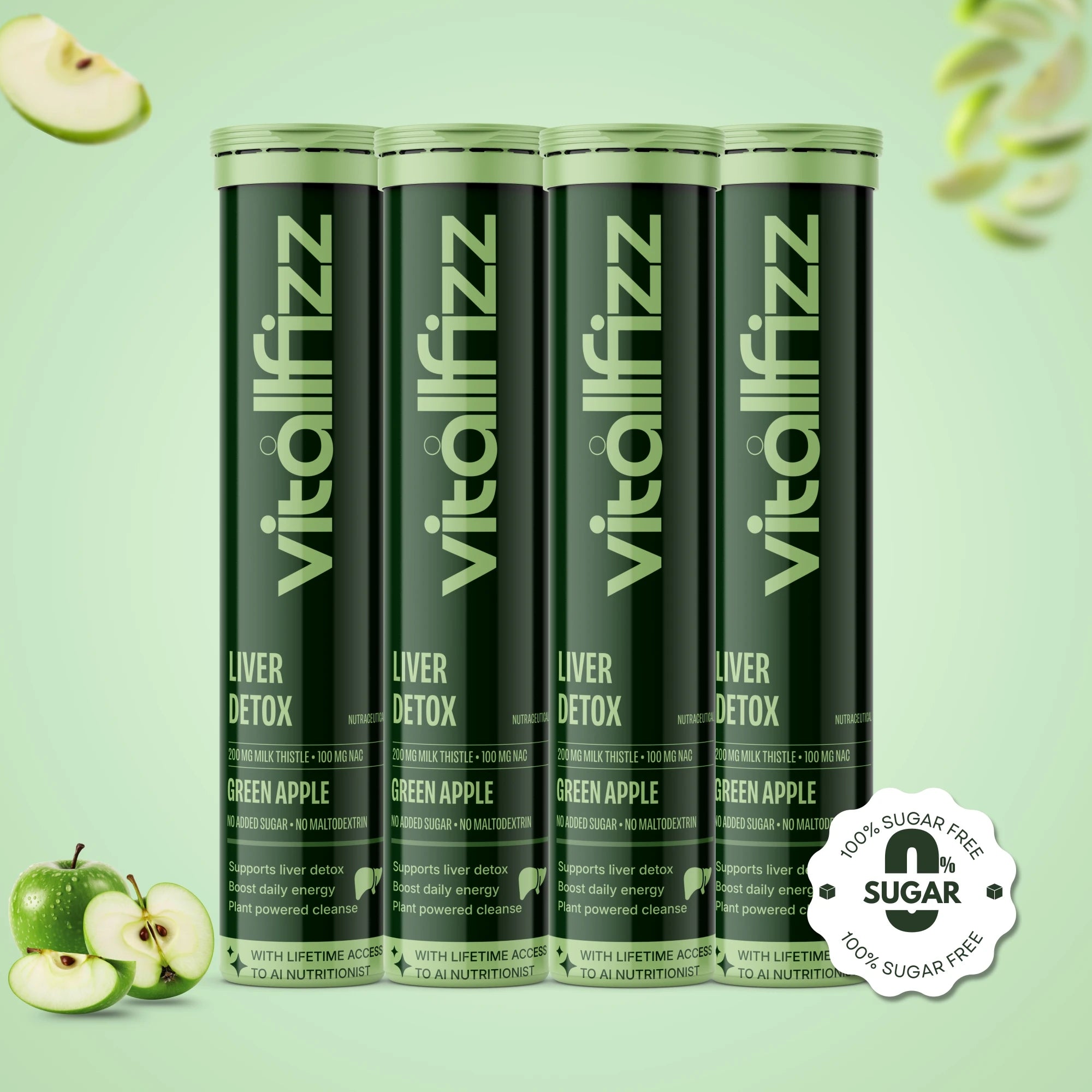 Vitallfizz Liver Detox | Zero Sugar | Green Apple