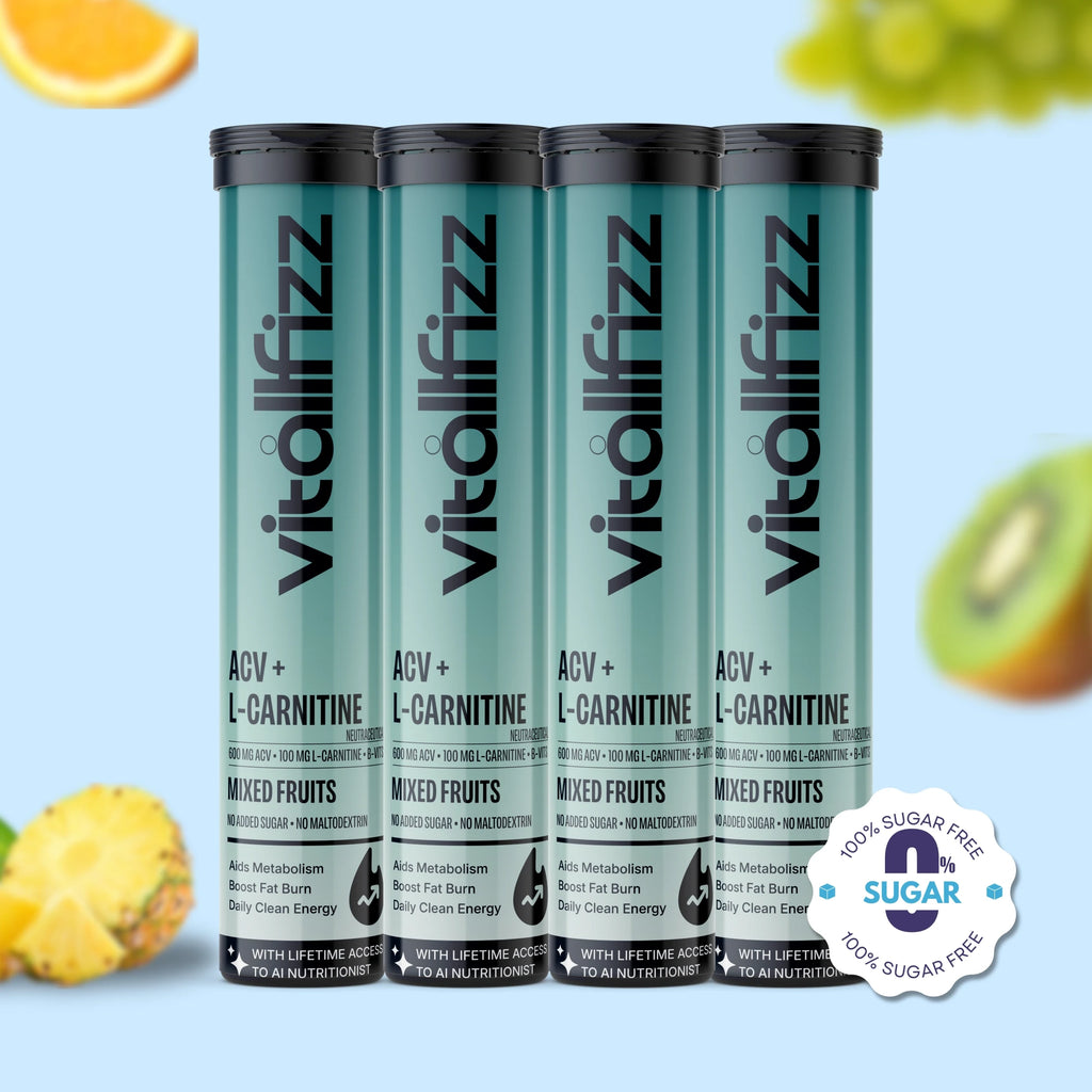 Vitallfizz ACV + L-Carnitine | Metabolism Booster | Zero Sugar | Mixed Fruits