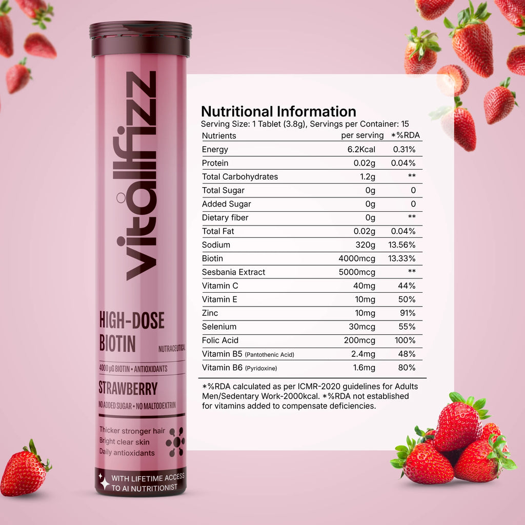 Vitallfizz Biotin | Zero Sugar | Strawberry