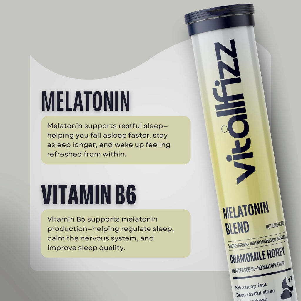 Vitallfizz Melatonin Wellness | Zero Sugar | Chamomile Honey Calm