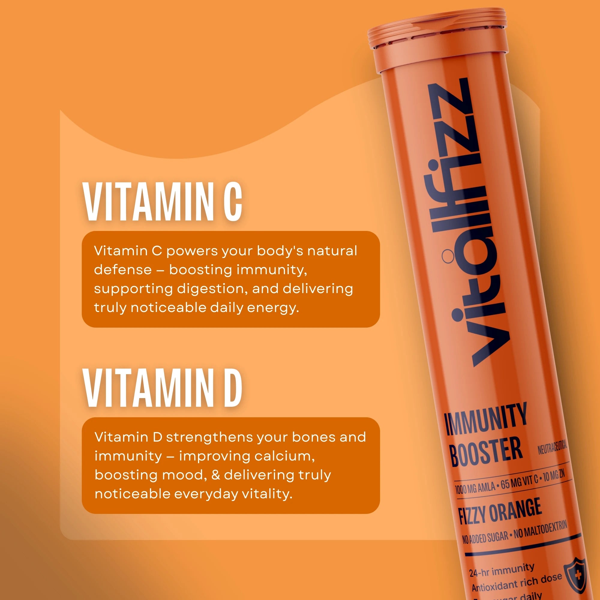 Vitallfizz Vitamin C | Zero Sugar | Fizzy Orange