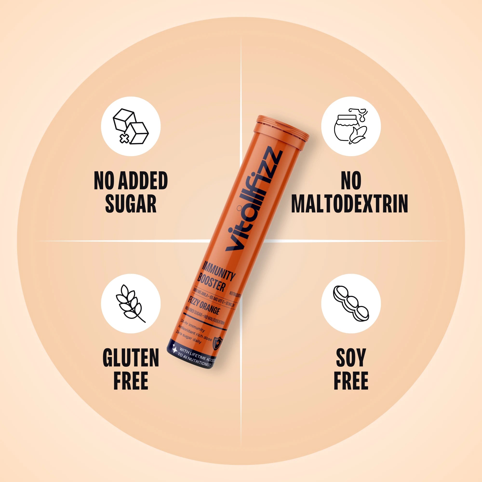 Vitallfizz Vitamin C | Zero Sugar | Fizzy Orange